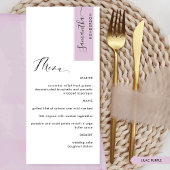 Elegant Lila, gepersonaliseerd met gastennaam Menu