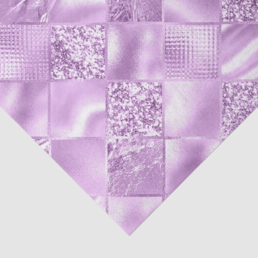 Elegant Lila Glitter Diamond Lattice Pattern Tissuepapier (Detail)