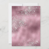 ELEGANT LILA GLITTER FLORAL NAVY WEDING KAART (Achterkant)