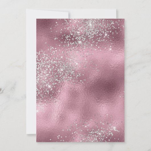 ELEGANT LILA GLITTER FLORAL NAVY WEDING KAART (Achterkant)