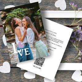Elegant Lila hart Foto Fancy Love Wedding Save The Date