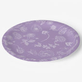 Elegant Lila Lavendel Bloementuin Papieren Bordje (Gekanteld)