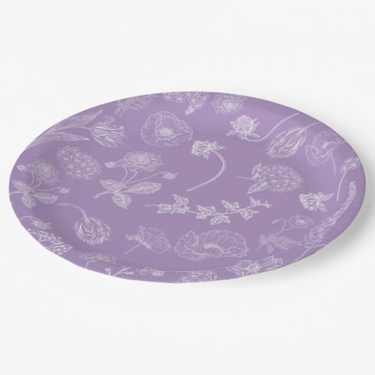  Elegant Lila Lavendel Bloementuin Papieren Bordje (Gekanteld)