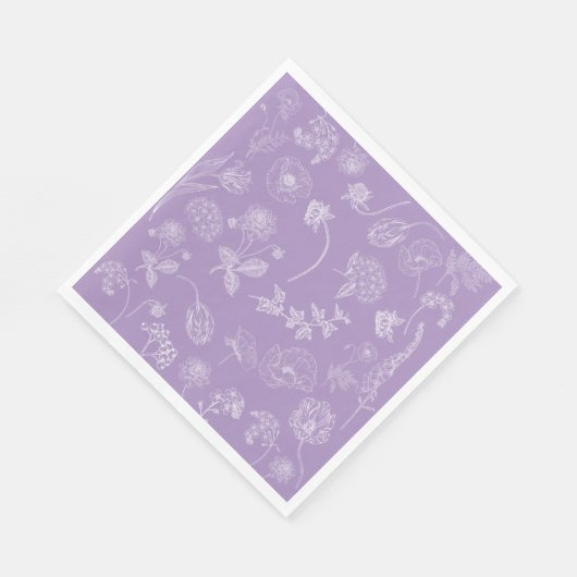  Elegant Lila Lavendel Bloementuin Servet (Hoek)
