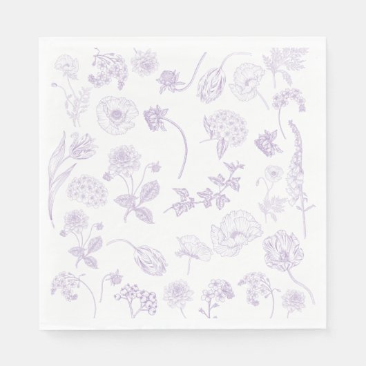  Elegant Lila Lavendel Bloementuin Servet (Voorkant)