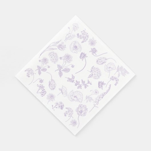  Elegant Lila Lavendel Bloementuin Servet (Hoek)