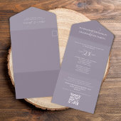 Elegant Lila Lavendel Modern RSVP All In One Uitnodiging