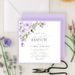 Elegant Lila Lavender Botanische Bridal Brunch Kaart<br><div class="desc">Onze beste Zazzle brudal doucheuitnodigingen hebben net een trendy boho upgrade gekregen! Onze nieuwe Elegant Lila Lavender Botanische Bridal Brunch Uitnodiging, een kleine, vierkante uitnodiging ontworpen om indruk te maken in een ongewoon luxe combinatie van floralen van de waterverf van het roos, in een trendy lila lavender kleurenthema. Klassieke elegantie...</div>