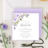 Elegant Lila Lavender Botanische Bridal Brunch Kaart