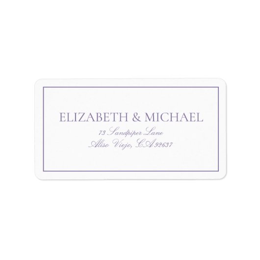 Elegant Lila Lavender Classic Script Return Etiket (Voorkant)