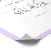 Elegant Lila Lavender Floral Bridal Welkom Poster (Hoek)