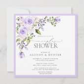 Elegant Lila lavender Floral Couples Shower Kaart (Voorkant)