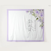 Elegant Lila Lavender Floral Shower Foto Booth Wandkleed (Voorkant (horizontaal))