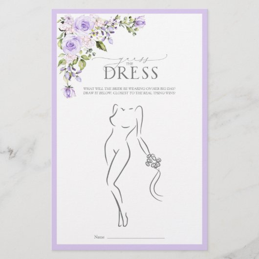 Elegant Lila Lavender Floral Vrijgezellenfeest Gam (Voorkant)