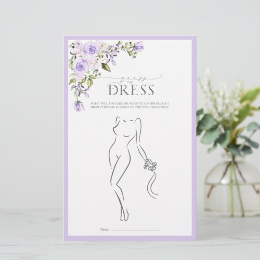 Elegant Lila Lavender Floral Vrijgezellenfeest Gam (Staand voorkant)