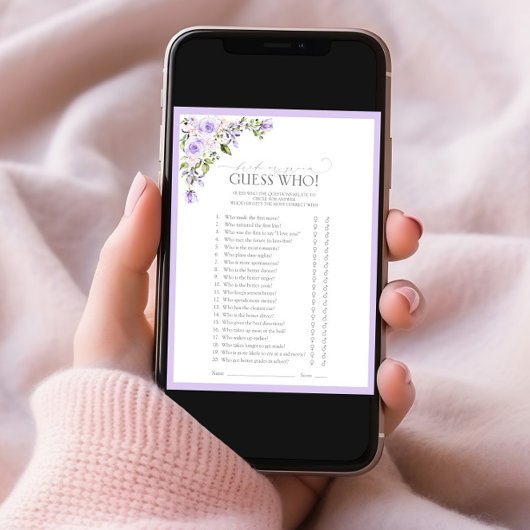 Elegant Lila Lavender Floral Vrijgezellenfeest Gam Kaart