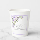Elegant Lila Lavender Floral Vrijgezellenfeest Papieren Bekers (Voorkant)