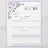 Elegant Lila Lavender Floral Vrijgezellenfeest Rec (Voorkant)