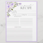 Elegant Lila Lavender Floral Vrijgezellenfeest Rec (Achterkant)