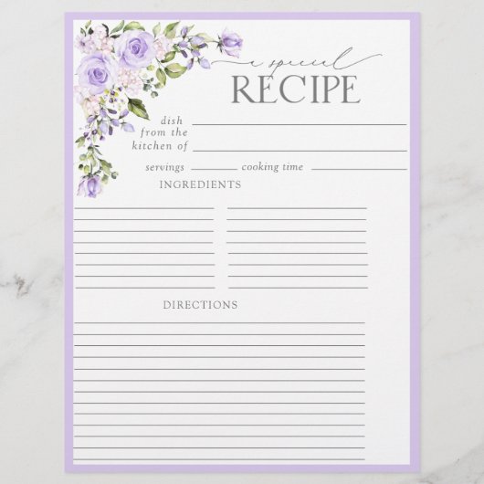 Elegant Lila Lavender Floral Vrijgezellenfeest Rec (Achterkant)