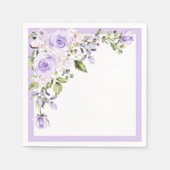 Elegant Lila Lavender Floral Vrijgezellenfeest Servet (Voorkant)