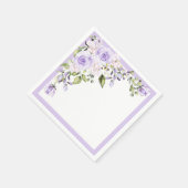 Elegant Lila Lavender Floral Vrijgezellenfeest Servet (Hoek)