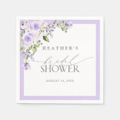 Elegant Lila Lavender Floral Vrijgezellenfeest Servet (Voorkant)