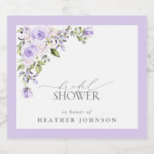 Elegant Lila Lavender Floral Vrijgezellenfeest Sparkling Wijnetiket (Enkel label)