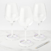 Elegant Lila Lavender Floral Vrijgezellenfeest Wijnglaslabel (Set)