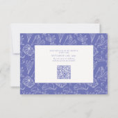 Elegant Lila Lavender Floral Wedding QR Code RSVP Kaartje (Achterkant)