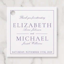 Elegant Lila lavender Klassic Script Wedding Favo Bedankjes Labels