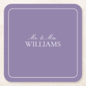 Elegant Lila lavender Klassieke bruiloft met scrip Kartonnen Onderzetters (Voorkant)