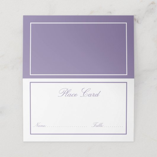 Elegant Lila lavender Klassieke bruiloft met scrip Plaatskaartje (Buitenkant ongevouwen)