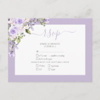 Elegant Lila Lavender Rustic Lace Wedding RSVP