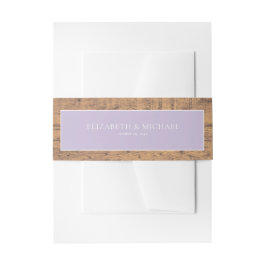 Elegant Lila Lavender Rustic Wood Wedding Uitnodigingen Wikkel