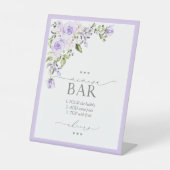 Elegant Lila Lavender Vrijgezellenfeest Mimosa Bar Reclamebord Met Voetstuk (Voorkant)