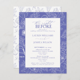 Elegant Lila Lavender Wedding Rehearsal Dinner Kaart