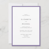 Elegant Lila lavender & White Typography Wedding W Kaart (Voorkant)