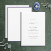 Elegant Lila lavender & White Typography Wedding W Kaart