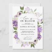 Elegant Lila Love is in Bloom Shower Invitation Kaart (Voorkant)
