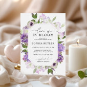 Elegant Lila Love is in Bloom Shower Invitation Kaart