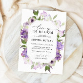 Elegant Lila Love is in Bloom Shower Invitation Kaart