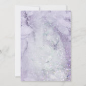 ELEGANT LILA MARBLE SILVER SPARKLE WEDING KAART (Achterkant)