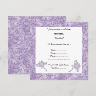 ELEGANT LILA MARBLE TULIP PARTY INVITATION KAART