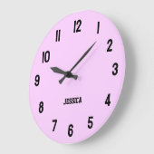 Elegant Lila met zwarte cijfers gepersonaliseerd Grote Klok (Hoek)