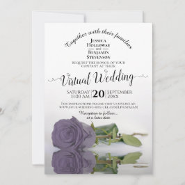 Elegant Lila of Dusty Paars Roos Virtual Wedding Kaart
