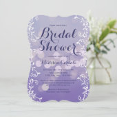 Elegant Lila Paars Bridal Shower Invitations Kaart (Staand voorkant)