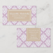 Elegant Lila Paars Damask gepersonaliseerd Visitekaartje (Voorkant / Achterkant)