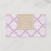 Elegant Lila Paars Damask gepersonaliseerd Visitekaartje (Achterkant)