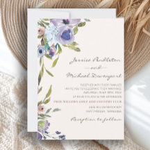 Elegant Lila Paars Dusty Blue Floral Wedding